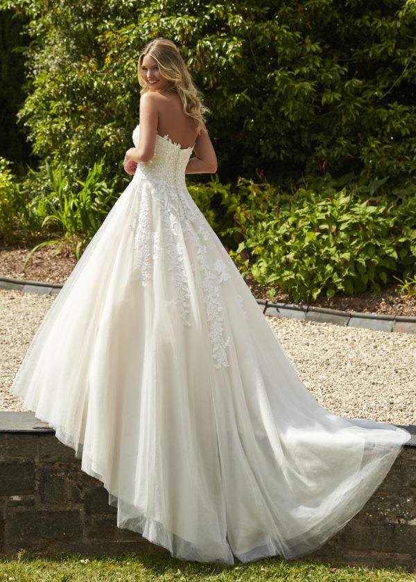 strapless lace princess ballgown