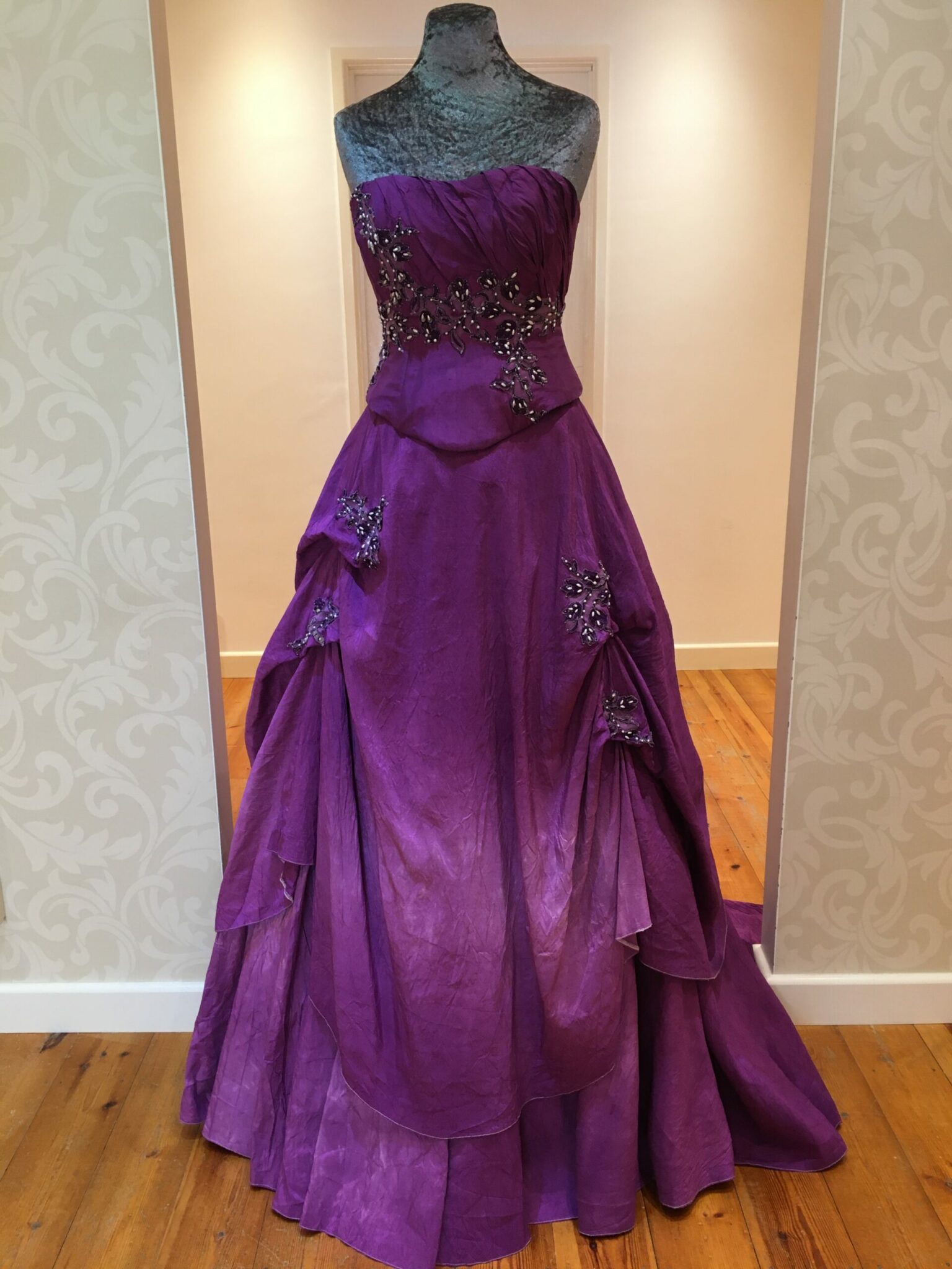 Black and Purple Wedding Dress with Cape | Brides & Tailor